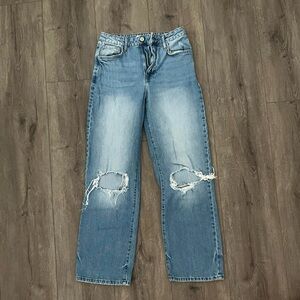 wide led ripped jeans 💙